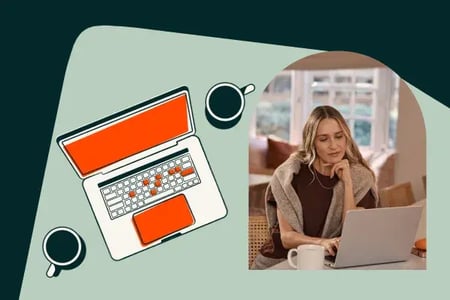 woman uses a unified cms to unite content